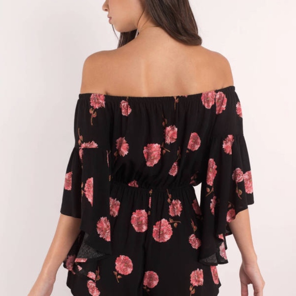 NWT Tobi Carnation Black & Pink Romper - Picture 4 of 4